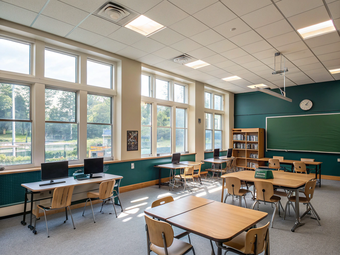 Renovated interior space designed for collaborative learning